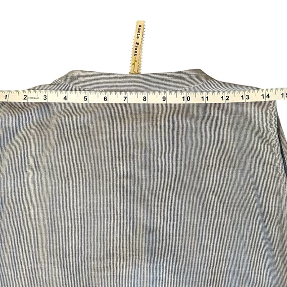 Anthropologie Uncle Frank Large Pin Stripe V Neck Embroidered Sleeveless Dress - Picture 9 of 12